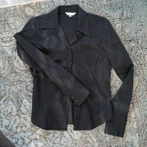 Elegant Black Pinstripe Blouse